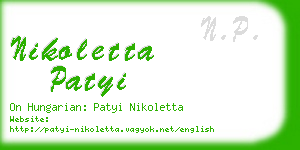 nikoletta patyi business card
